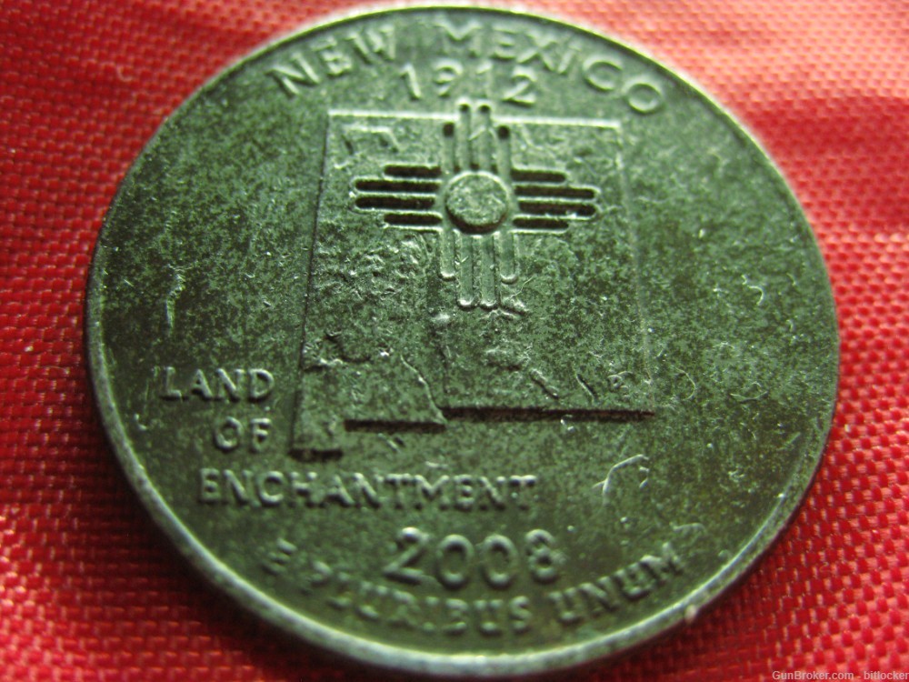 Rare New Mexico Quarter 2008 D Missing Clad both sides Black Beauty  error-img-1