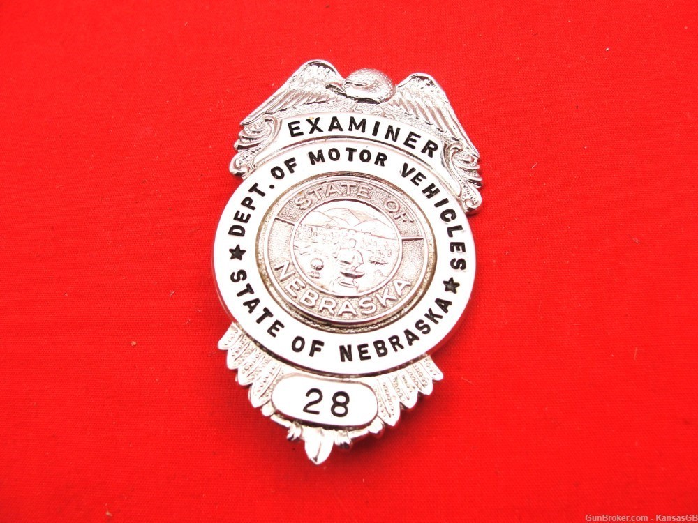 Vintage obsolete dept. of motor vehicles Nebraska low badge-img-0