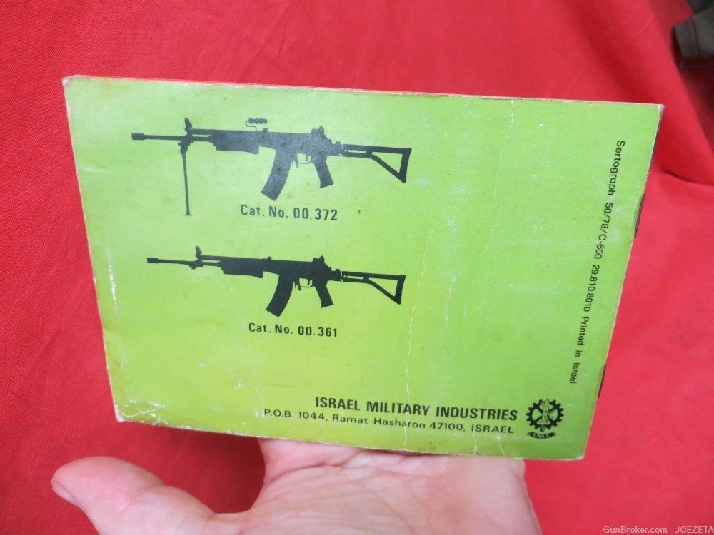 VINTAGE IMI ACTION ARMS GALIL : ORIGINAL OWNERS MANUAL 5.56 AR ARM -img-2