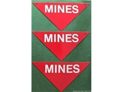 Original Vietnam War 1960's U.S.G.I. minefield warning signs