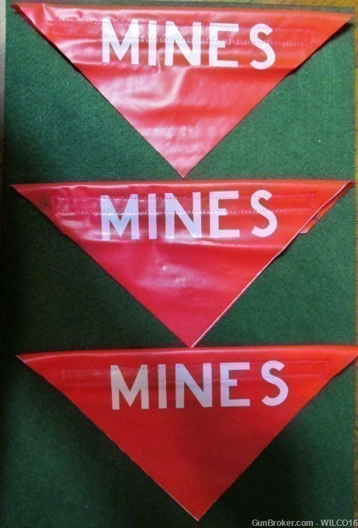 Set of 3  US Military Land Mine warning signs.-img-0