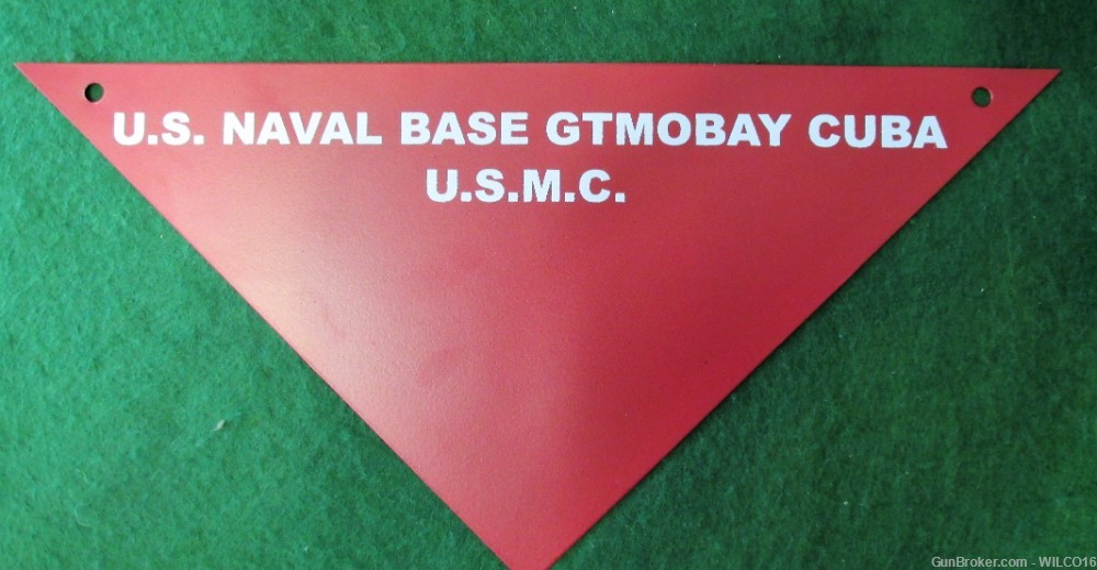Mine field warning sign from Guantanamo Bay Naval Base.-img-0