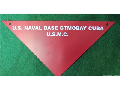 Mine field warning sign from Guantanamo Bay Naval Base.