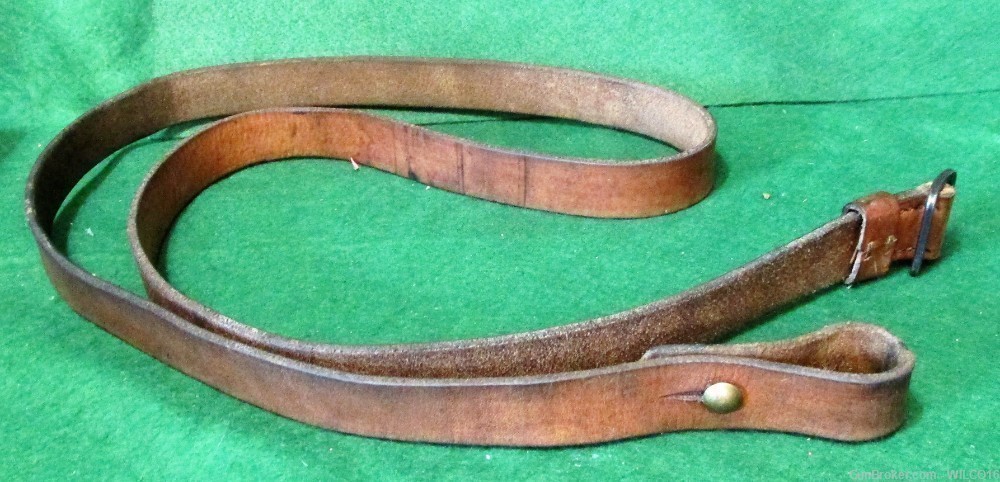 Post War German Army one inch Leather rifle sling-img-0