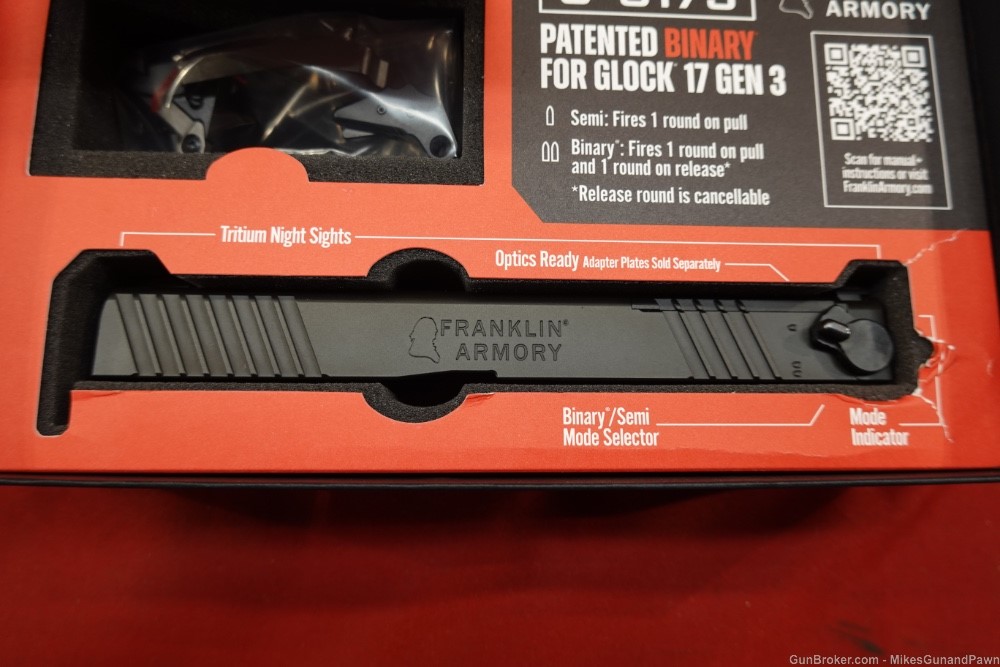 Franklin Armory Binary Trigger & Slide for Glock 17 Gen 3 - 9mm - G-S173-img-2