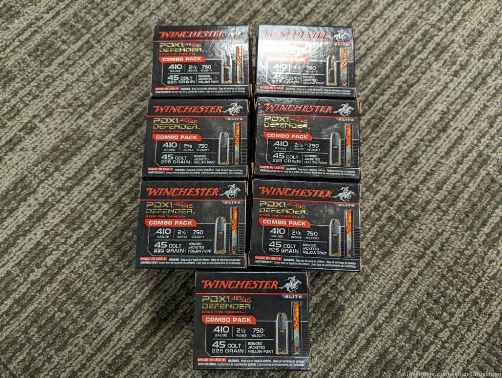 140 Rds Winchester Combo Packs .45 Colt & .410 PDX Defender Judge-FREE SHIP-img-0