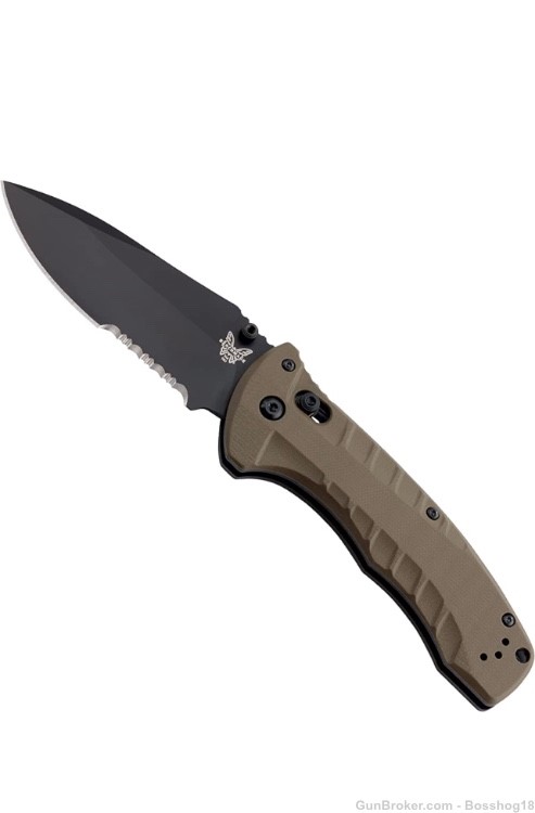 Benchmade Turret AXIS Lock Folding Serrated Knife 980SBK-img-1