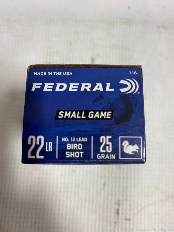 Federal Small Game 22LR Snake Shot 25 Grain #12 Shot 50rnd Box #716-img-0