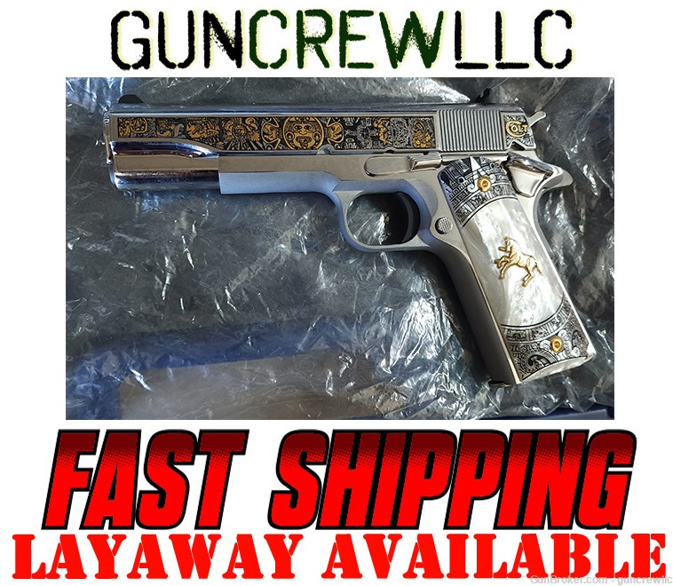 Colt TALO Aztec Empire Stainless 1911 SS 38 Super O1911C-SS38-QTZ Layaway-img-0