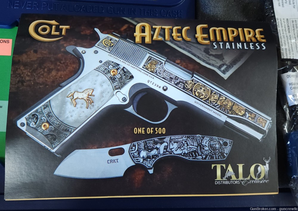 Colt TALO Aztec Empire Stainless 1911 SS 38 Super O1911C-SS38-QTZ Layaway-img-5