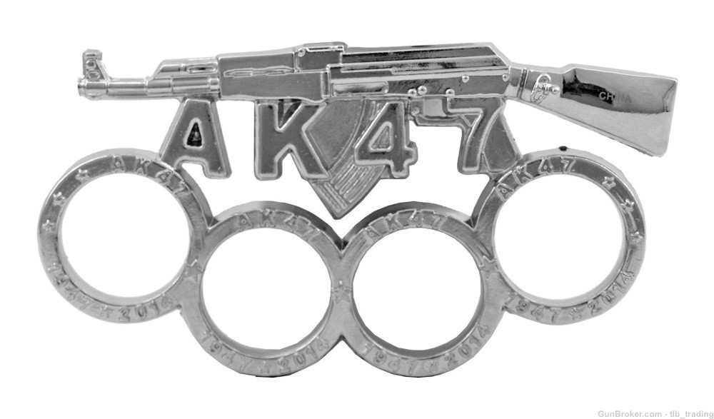 2291 AK47 Brass Knuckles Friendly Neighbor Skull Crusher Knuckle duster-img-0