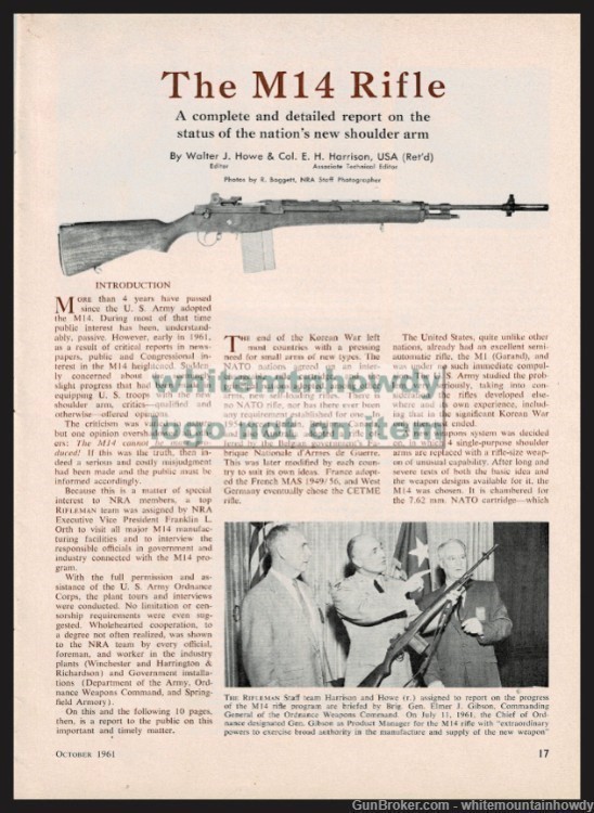 1961 The M14 RIFLE 11-page Evaluation Article-img-0