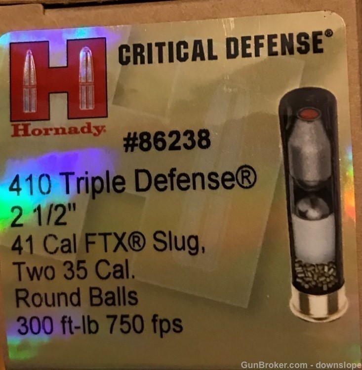 410 2 1/2" Triple Defense SLUG + BALLS 20 rds Hornady Judge-img-1