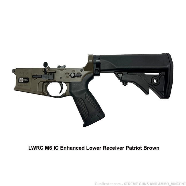 LWRC M6 IC ENHANCED AMBI LOWER RECEIVER PATRIOT BROWN W/ GEISSELE SSA-E-img-0