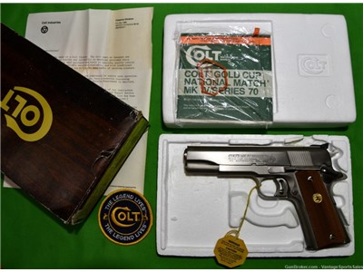 Colt Custom Gun Shop NICKEL GC/National Match MK IV Series 70 Box/papers