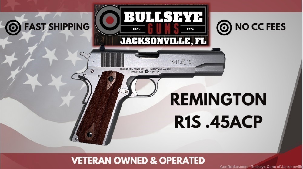 Remington R1 Stainless 7+1 .45ACP 5" Pistol-img-0