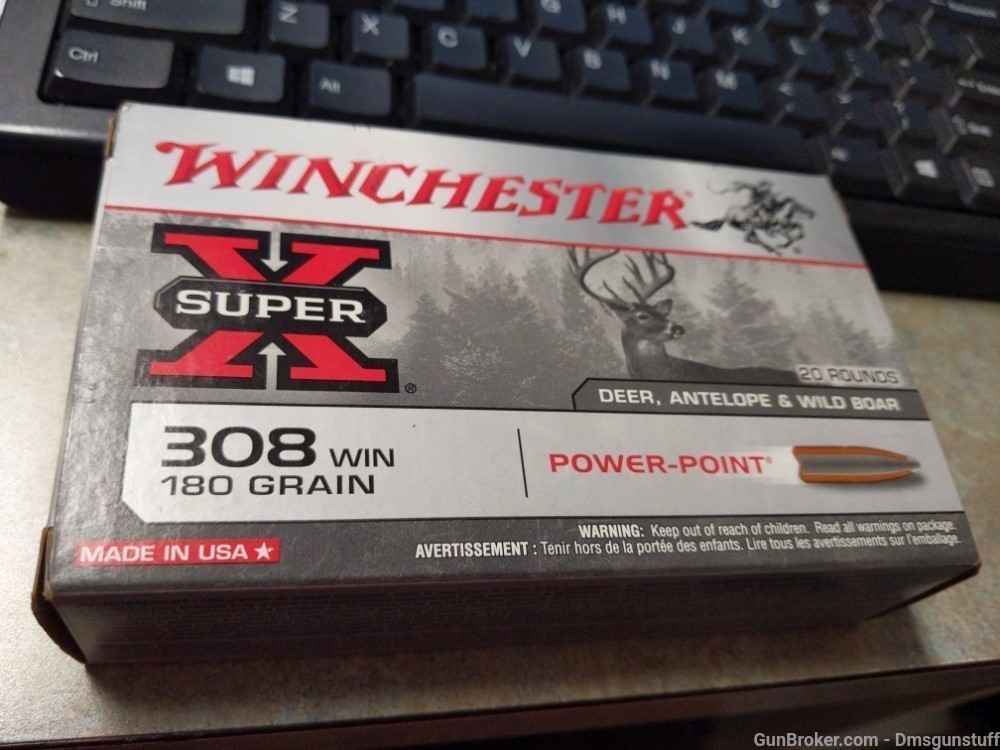 Winchester 308 Win 180gr Power Point 20rds per box-img-0
