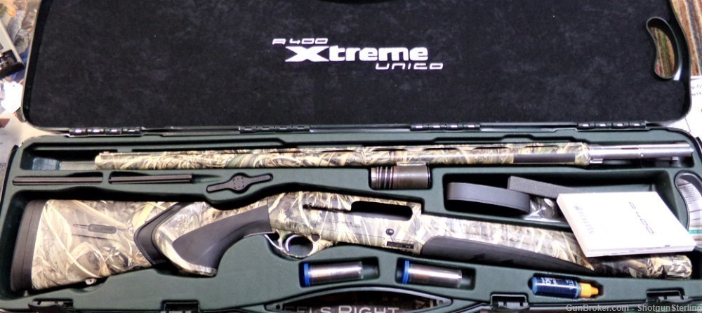 New Beretta A400 Xtreme Unico 12ga. Shotgun 28", Camo & Case-img-0