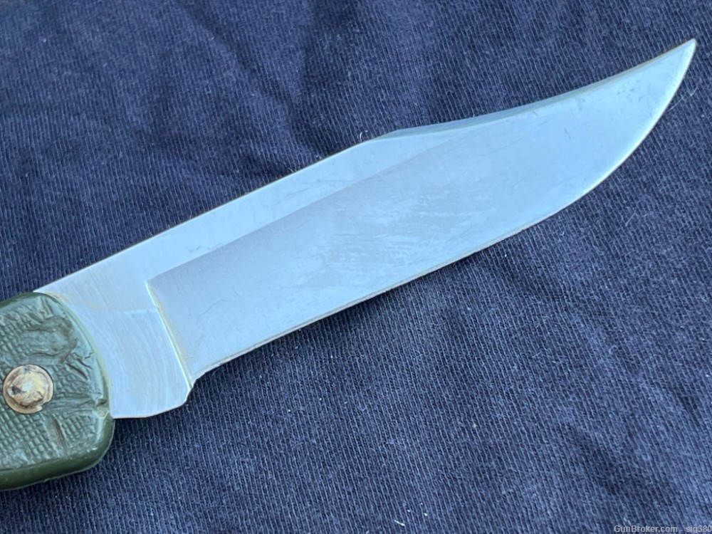 VINTAGE 1986 BUCK 426 BUCKLITE GREEN LOCK BLADE FOLDING KNIFE-img-5