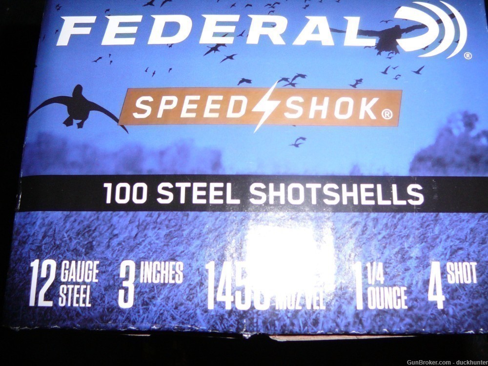 FEDERAL 12 GA 3 INCH SPEED/SHOK 1&1/4 OZ 4'S 100 ROUNDS-img-2
