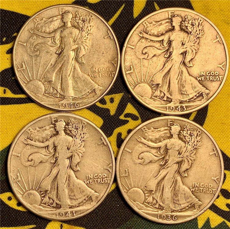 Silver Eagles Liberty Half Dollars Quarters Dimes Franklins 37 Coin Lot-img-5