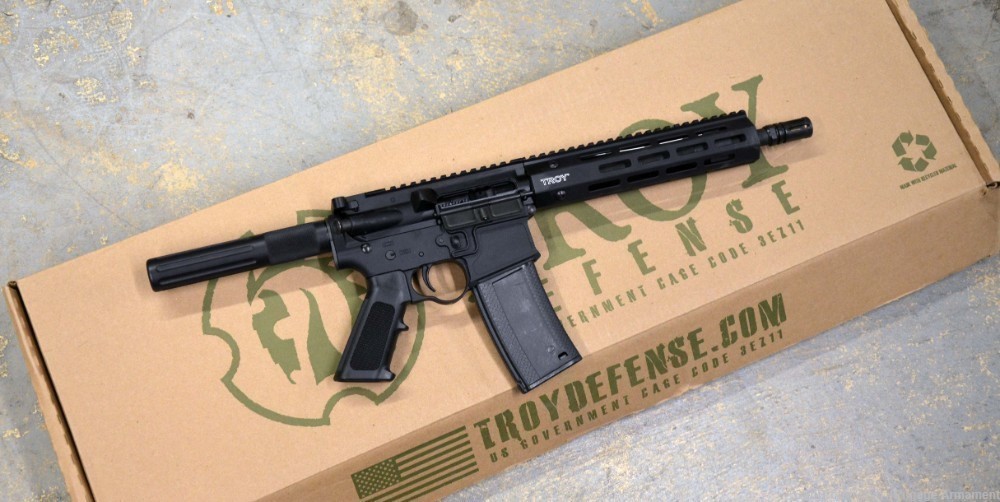 Troy A3 Pistol Billet AR15 5.56MM 10" MLOK Rail M4 MK18 No CC Fee-img-0