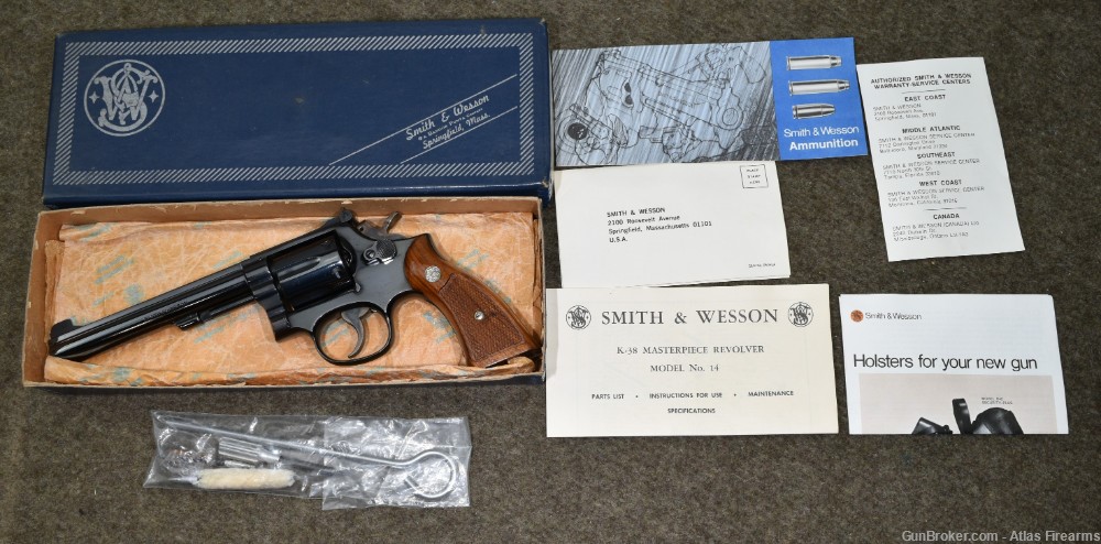 Smith & Wesson Model 14-3 K-38 Masterpiece 6" Double Action Revolver 1977-img-38