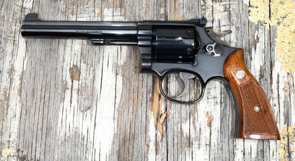 Smith & Wesson Model 14-3 K-38 Masterpiece 6" Double Action Revolver 1977-img-1