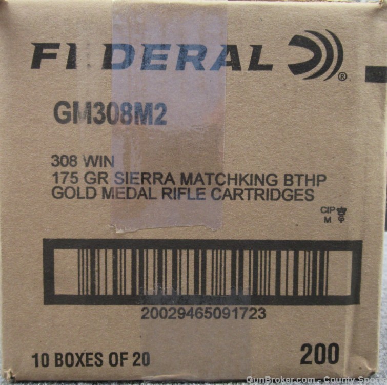 Federal 308 Wim 175gr BTHP Gold Medal GM308M2 200 rounds-img-2