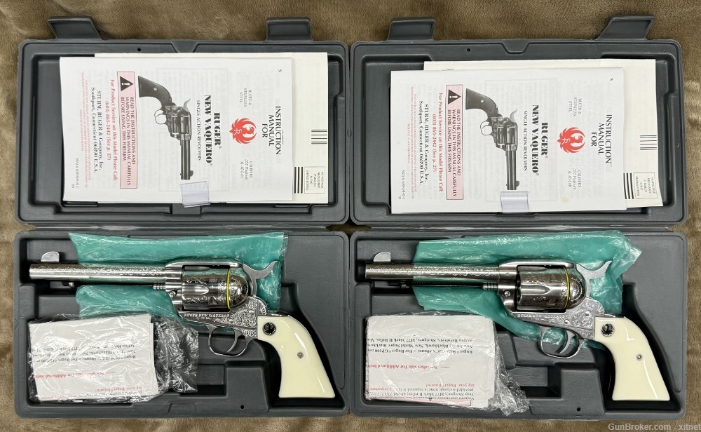 Ruger Vaquero's Factory Engraved Consecutive Serial Numbers 45 Colt -img-4