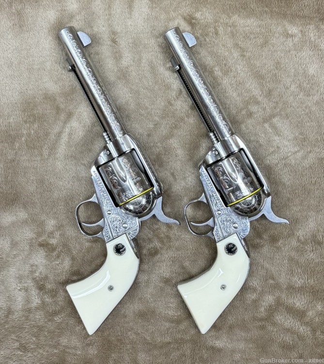 Ruger Vaquero's Factory Engraved Consecutive Serial Numbers 45 Colt -img-0