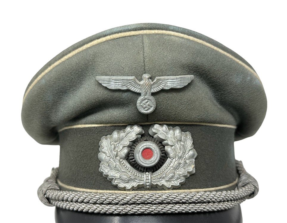 WW2 German heer army Officer Infantry Visor WWII uniform hat NAMED -img-11