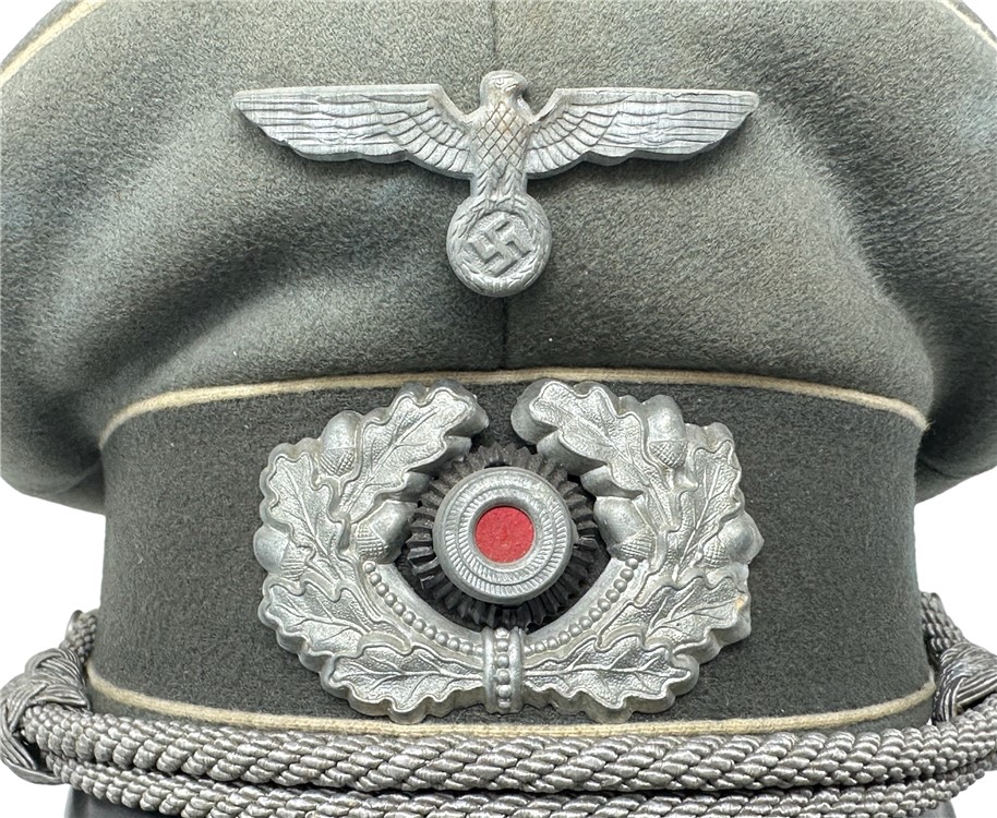 WW2 German heer army Officer Infantry Visor WWII uniform hat NAMED -img-12