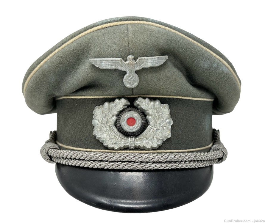 WW2 German heer army Officer Infantry Visor WWII uniform hat NAMED -img-0