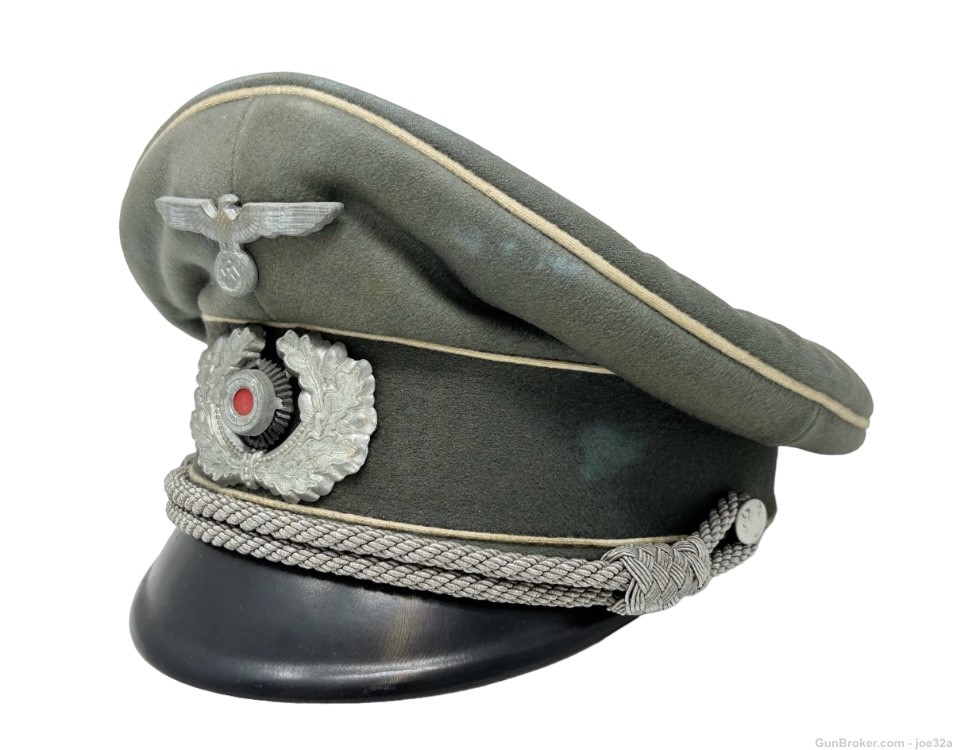 WW2 German heer army Officer Infantry Visor WWII uniform hat NAMED -img-3