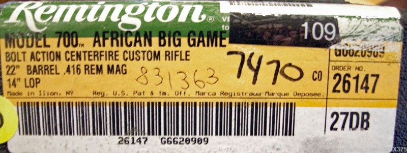 Remington Model 700 Custom Gun Shop ABG (African Big Game).416 RemMag - New-img-27