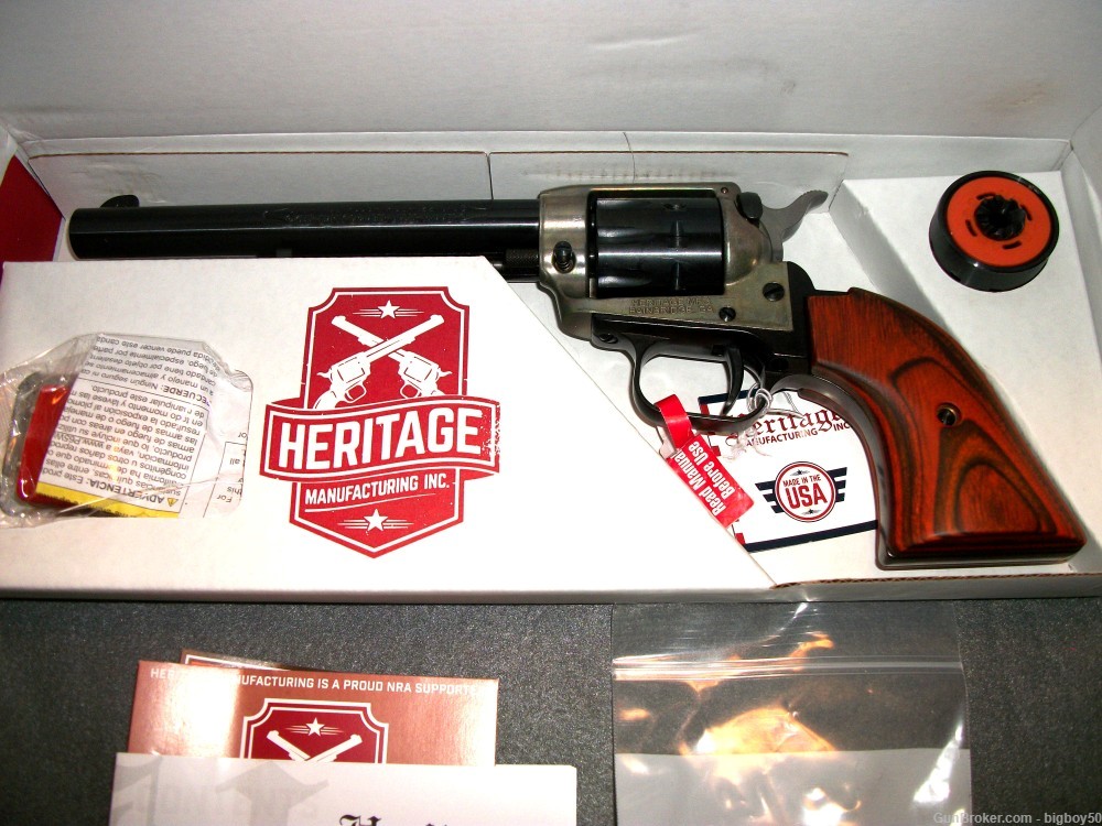 HERITAGE ROUGH RIDER .22 LR & .22 WMR COMBO 9 SHOT NEW IN BOX & IVORY GRIPS-img-1