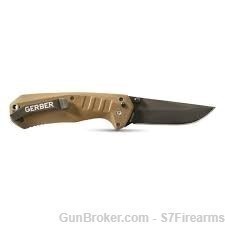 GERBER Haul Coyote Brown 30-001680 Plain Edge Assisted Open Folding Knife-img-1