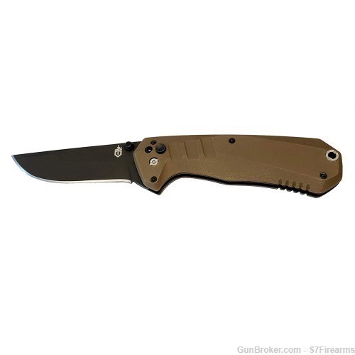 GERBER Haul Coyote Brown 30-001680 Plain Edge Assisted Open Folding Knife-img-2