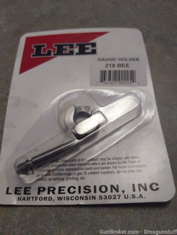 Lee 218 Bee case length gauge and shellholder-img-0