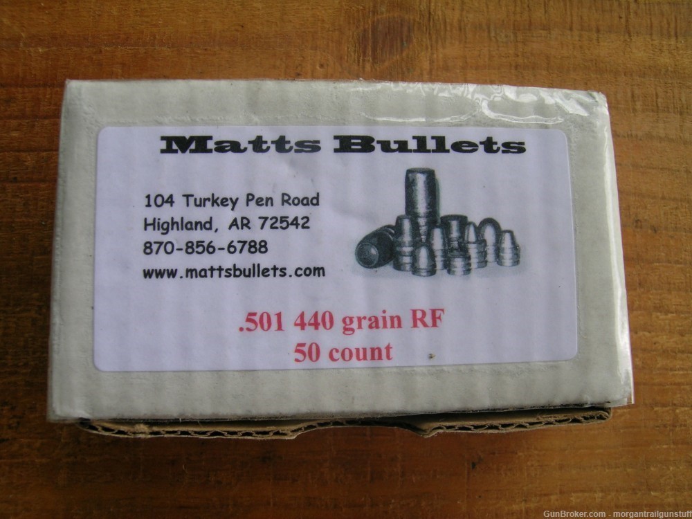 Matts Bullets (.501" Diameter) 500 S&W 440gr RFN  Box/50-img-0