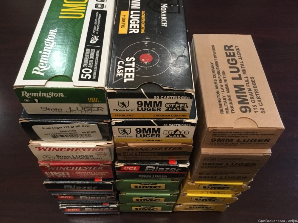 PENNY AUCTION 9MM LUGER MIXED LOT 1000 ROUNDS -img-1