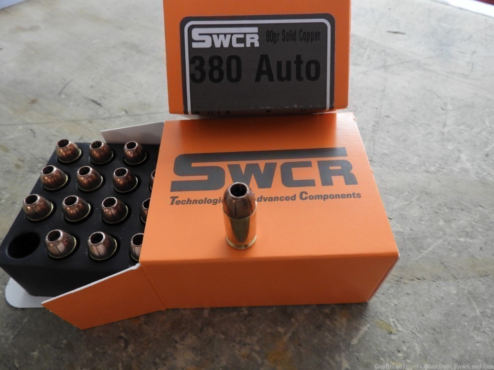 380 ACP AMMO 80 GR. copper h.p. expanding - 100 rounds / order 5 boxes -img-1