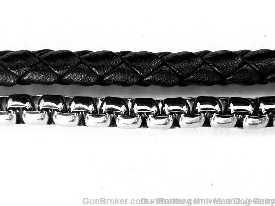 ITALGEM STEEL Men's Stainless Steel & Leather Bracelet. 8".SLB33.*REDUCED"-img-2