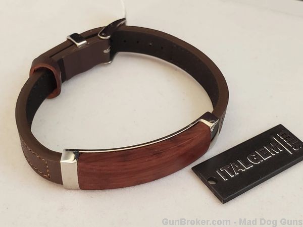 ITALGEM STEEL Men's Leather and Wood Bracelet.8.5". SLB290 *REDUCED*-img-0