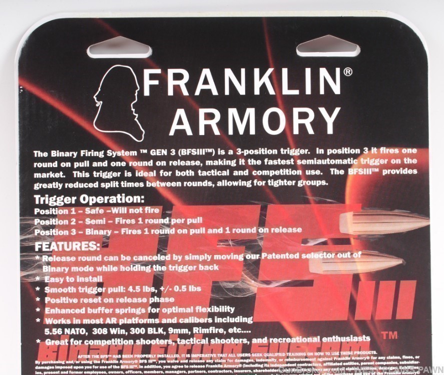 Franklin Armory BFS-III AR-S1 STRAIGHT Binary Trigger BFSIII-img-1