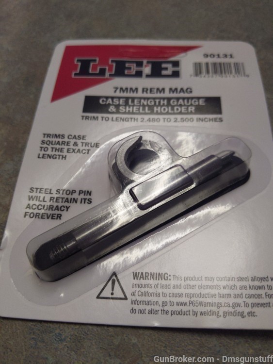 Lee 7mm Rem Mag case length gauge and shellholder-img-0