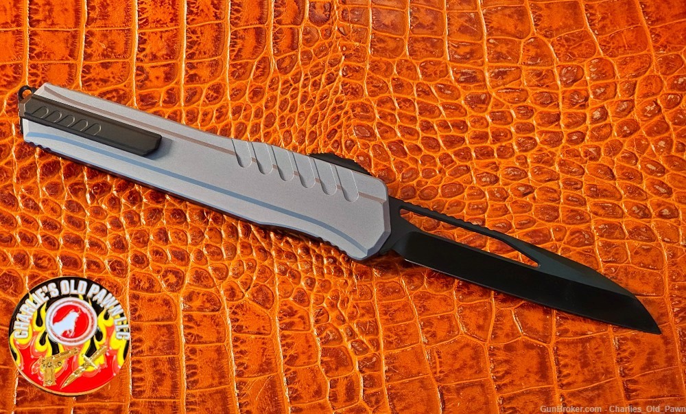 MICROTECH CYPHER MK7 GRAY HANDLE DLC BLACK WHARNCLIFFE BLADE HARDWARE -img-3