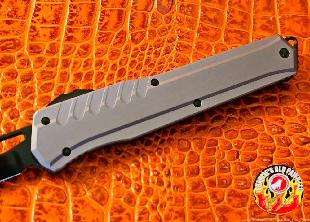 MICROTECH CYPHER MK7 GRAY HANDLE DLC BLACK WHARNCLIFFE BLADE HARDWARE -img-1