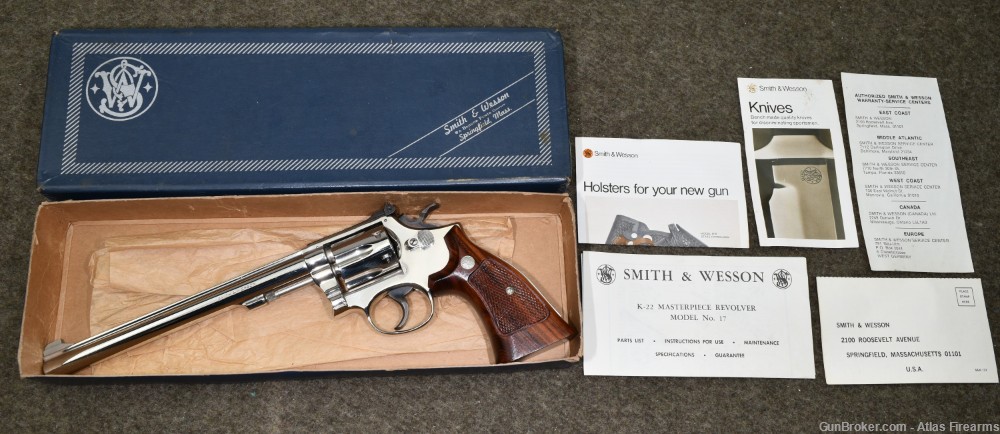 Smith & Wesson 17-3 K-22 Masterpiece .22LR 8-3/8" Nickel Revolver C&R 1974-img-44